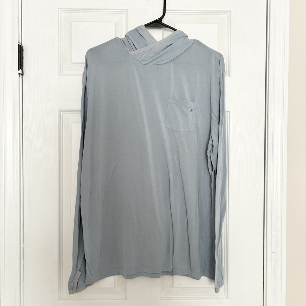 Free Fly Bamboo Lightweight Hoodie Long Sleeve Fishing Shirt Blue Mens XL
